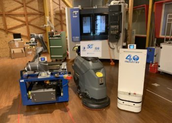 1100727新聞附件照片1 中華電信與臺科大共同打造出5g智慧製造技術研發驗證場域，整合多家企業提供的相關設備和技術