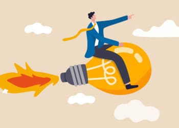 Creative new idea, innovation start up business or inspiration t