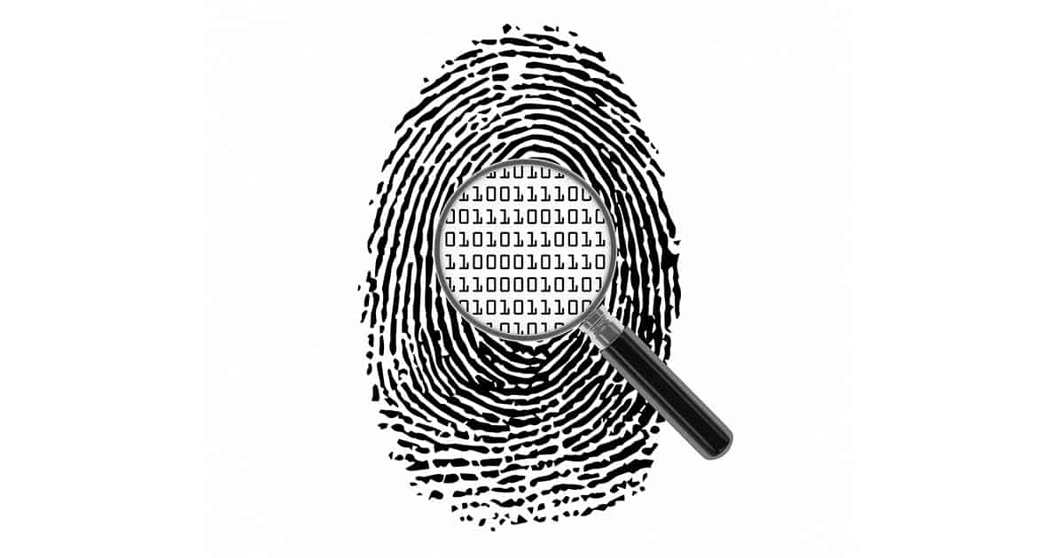 1200 88 Fingerprint With Loupe Binary Code