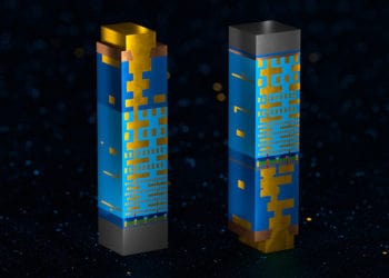 The image at left shows a design with power and signal wires int