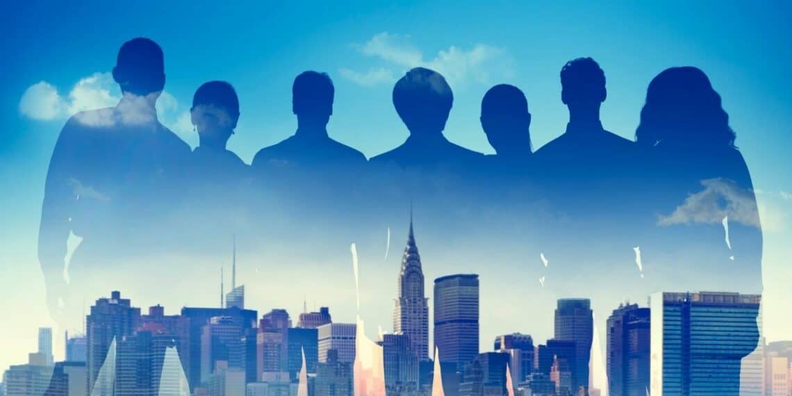 1200 Business People Partnership Support Team Urban Scene Concept