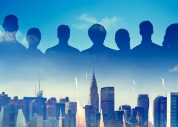 1200 business people partnership support team urban scene concept