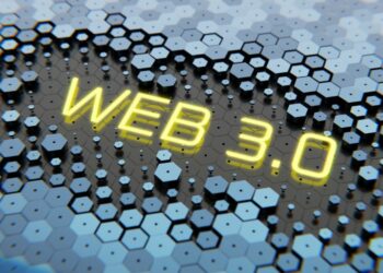 1200 concept decentralized technology upgrade web 30 web 30 sign abstract futuristic electronic board 3d rendering