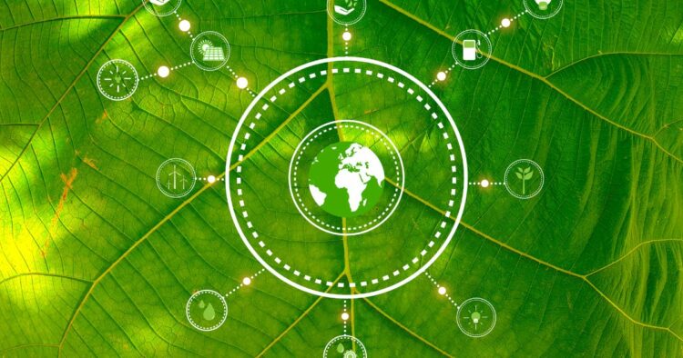 1200 esg icon concept environmental governance sustainable green background