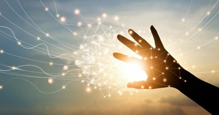 1200 hand touching global network connections innovative technology science communication