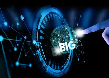 1200n big data world globe icon ui with hand selecting pressing big data symbol modern