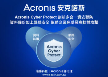 安克諾斯Acronis Cyber Protect創新多合一資安聯防 資料備份加上端點安全 幫助企業免受惡意軟體攻擊