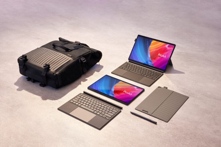 ASUS ProArt PZ13二合一設計專為戶外創作打造，隨附觸控筆、可拆式鍵盤與支架保護套，筆電、平板隨心切換。