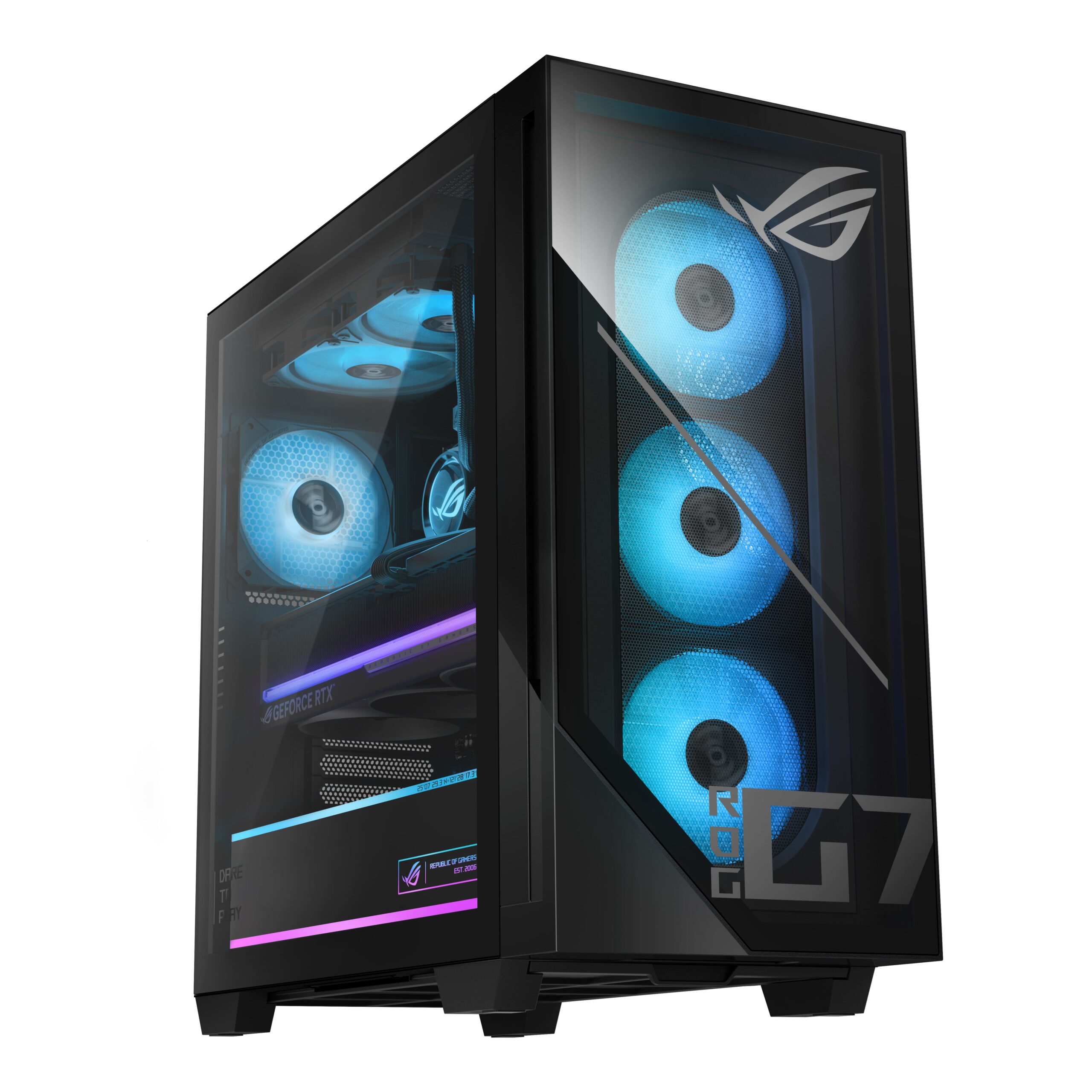 ROG G700電競桌機最高搭載Intel Core Ultra 9處理器285K或AMD Ryzen 7 9800X3D處理器，搭配最高NVIDIA GeForce RTX 5090顯示卡。