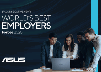華碩秉持人本的經營理念，六度蟬聯《Forbes》全球最佳雇主榜。