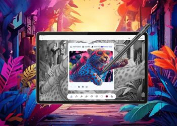 透過 Lenovo Tab Pen Pro，創作者不僅能精準擷取螢幕上的影像元素，亦可將模糊的圖片強化其細節與色彩