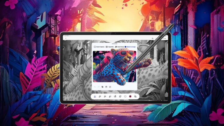 透過 Lenovo Tab Pen Pro,創作者不僅能精準擷取螢幕上的影像元素,亦可將模糊的圖片強化其細節與色彩
