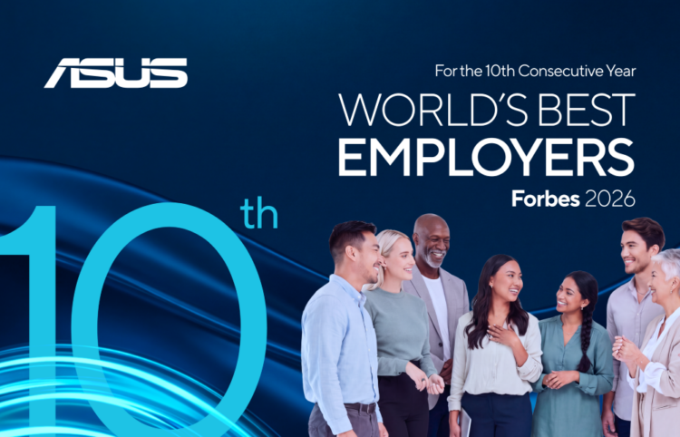 華碩宣布入選《Forbes》「2026 全球最佳雇主（World’s Best Employers 2026）」榜單，連續第 10 年獲評為全球頂尖雇主之一