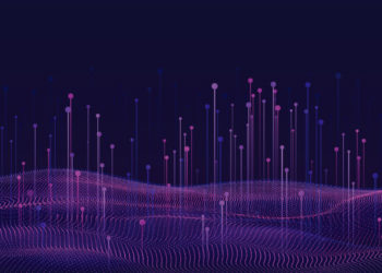 Big data visualization. futuristic design of data flow. abstrac