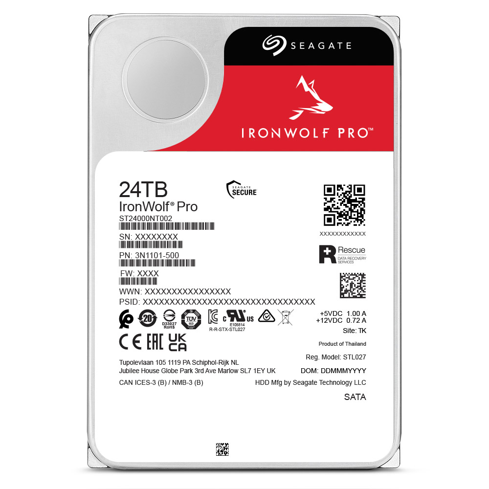 Seagate Ironwolf Pro 24tb兼顧卓越效能、可靠性及穩定性。 Edited