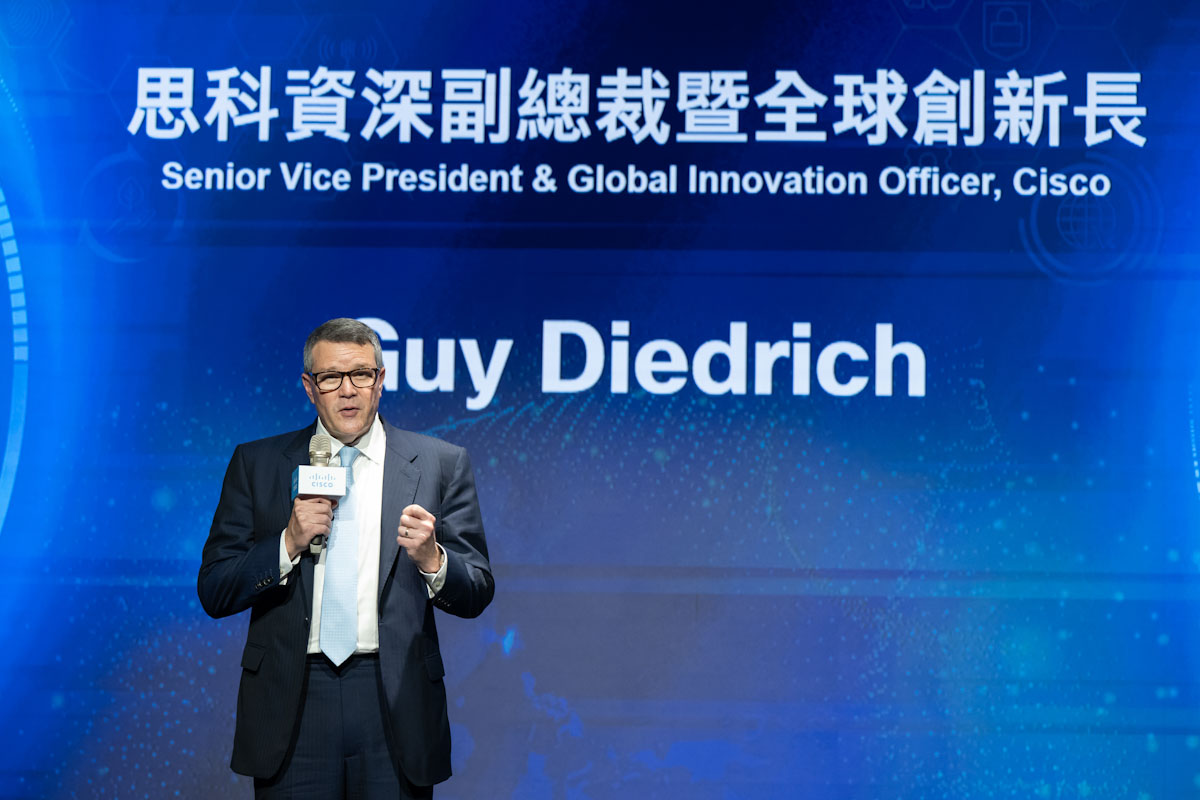 思科資深副總裁暨全球創新長Guy Diedrich表示，思科透過全球資源支持台灣成為頂尖科技市場，確保台灣引領數位創新