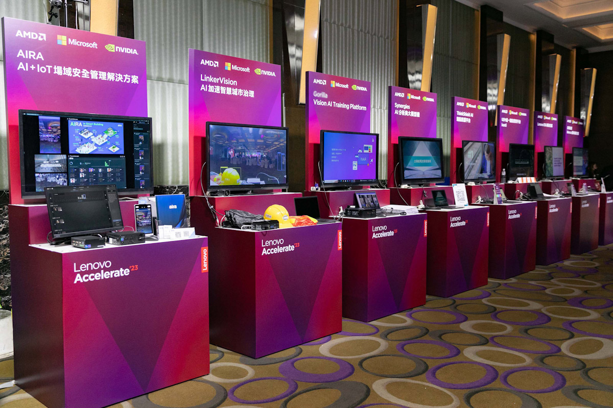 【新聞照片4】Lenovo 攜手ISV（獨立軟體供應商）展出台灣AI新創視覺運算技術與數據應用，推動企業IT部門發揮最大技術潛力，達成業務目標。