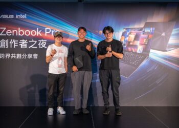 華碩邀請電影導演許智彥、音樂製作人余佳倫及叁式創意總監曾煒傑一同分享以zenbook pro 16x oled共創實驗作品【21天】的使用體驗。